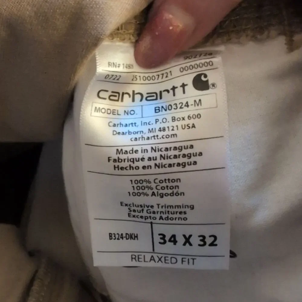 Carhartt Relaxed Fit Twill Utility Work Pant Khaki Tan Color Cargo Size 34 X 32